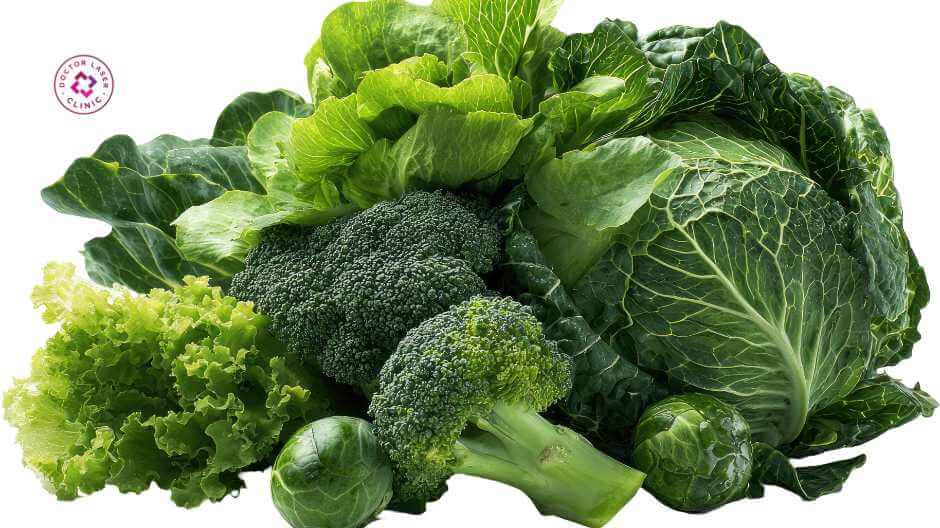 rau lá xanh tốt cho da sau tiêm meso