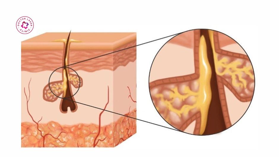 tăng tiết bã nhờn giai đoạn 1 mụn lưng