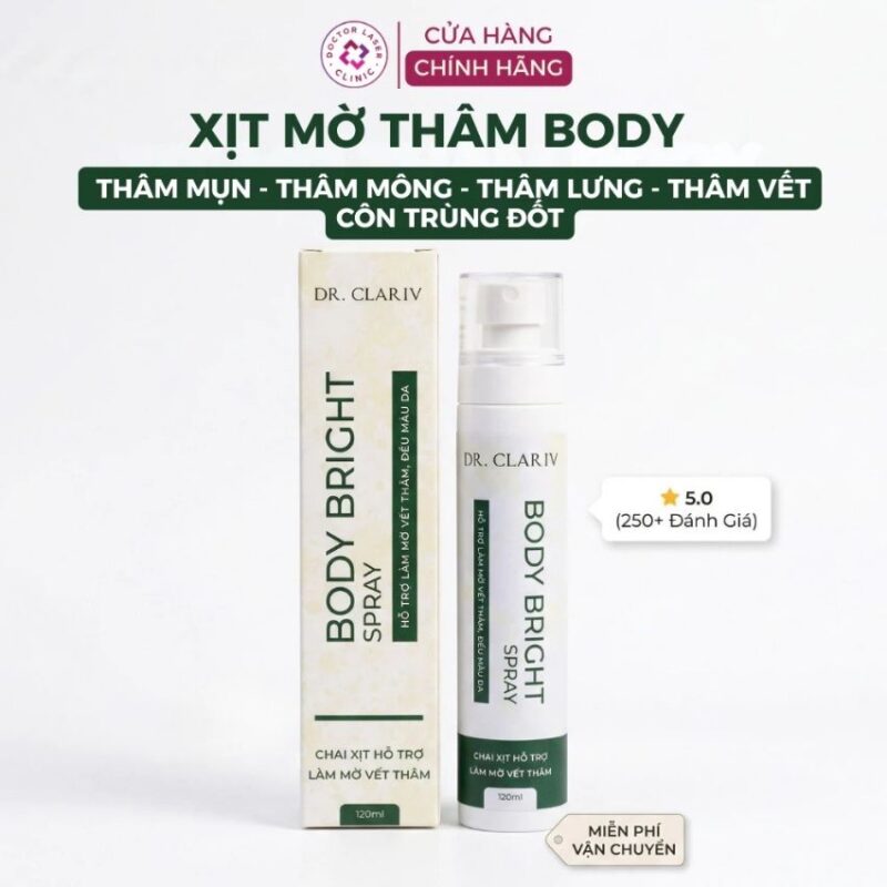xịt mờ thâm dr clariv làm trắng da 120ml