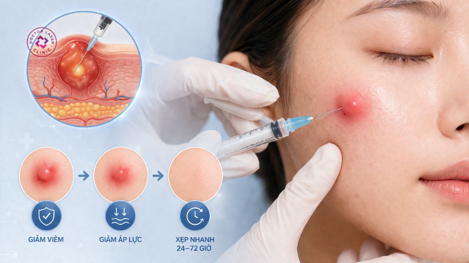tiêm Corticoid giúp điều trị mụn bọc sưng to