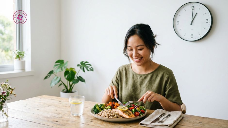 ăn đúng giờ hỗ trợ cải thiện mụn trứng cá