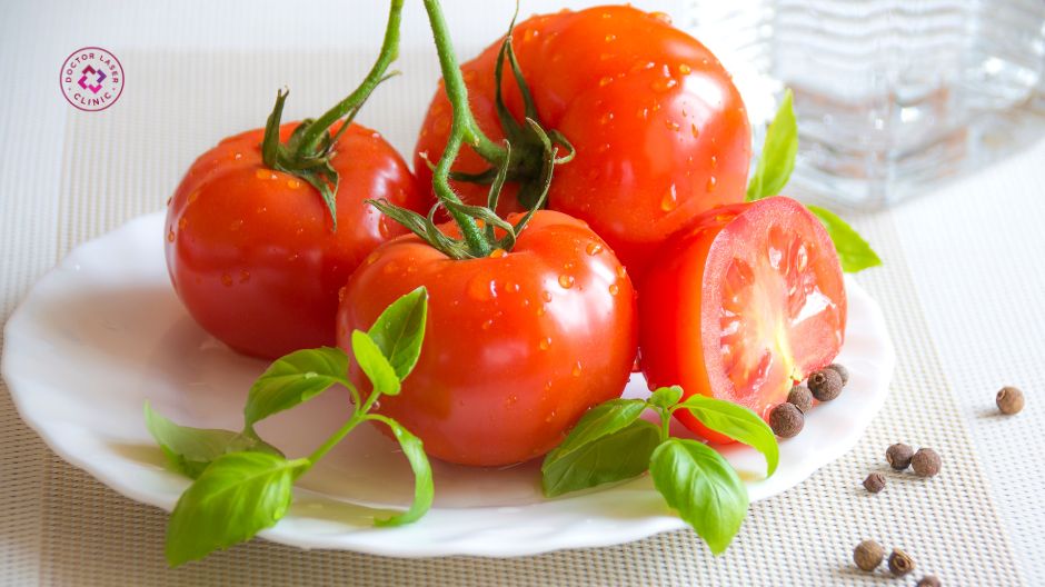 cà chua hỗ trợ trị mụn lưng