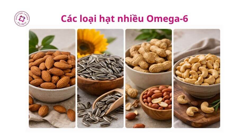 các loại hạt nhiều omega 6 gây mụn bọc