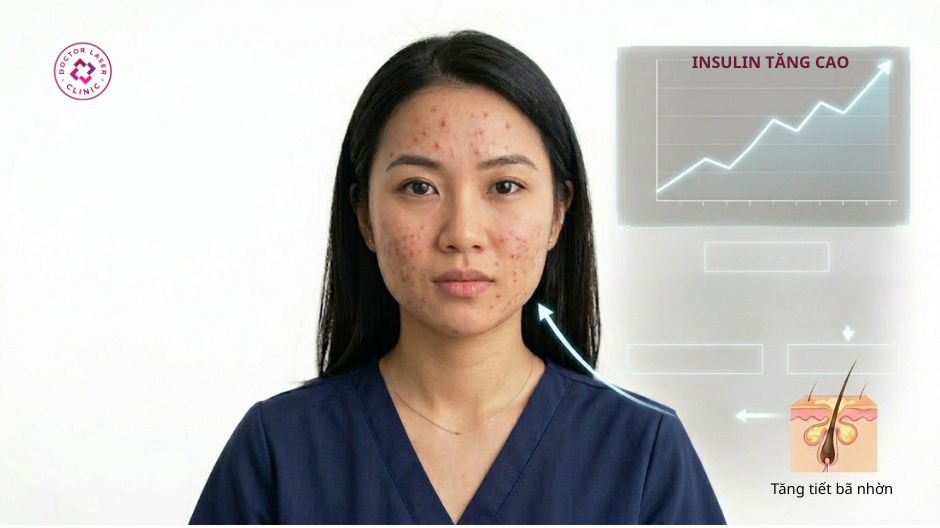 chế độ ăn uống ảnh hưởng đến mụn trứng cá