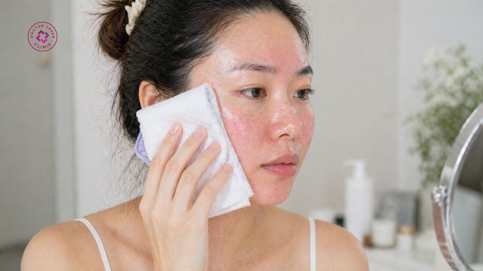 chườm mặt giảm sưng sau peel da đúng cách