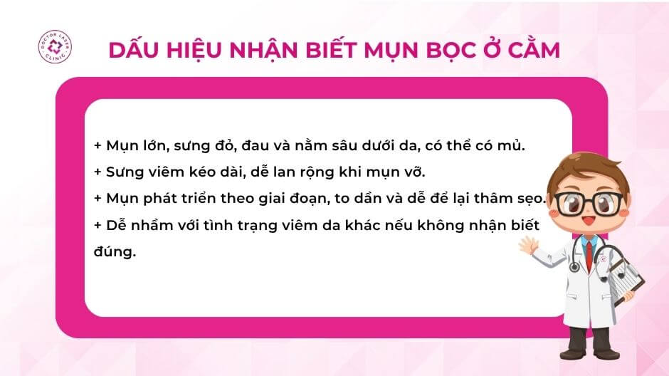 dấu hiệu nhận biết mụn bọc ở cằm