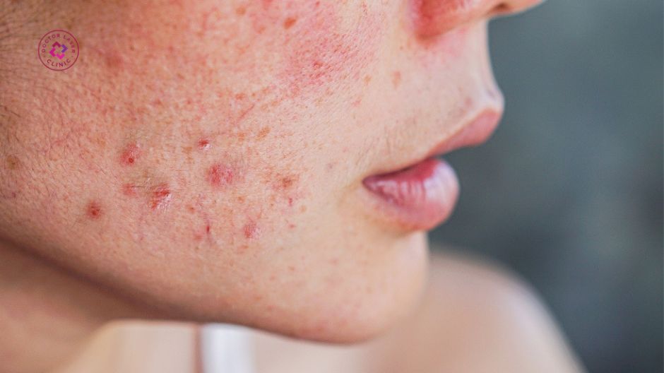 dị ứng gây mụn trứng cá đỏ