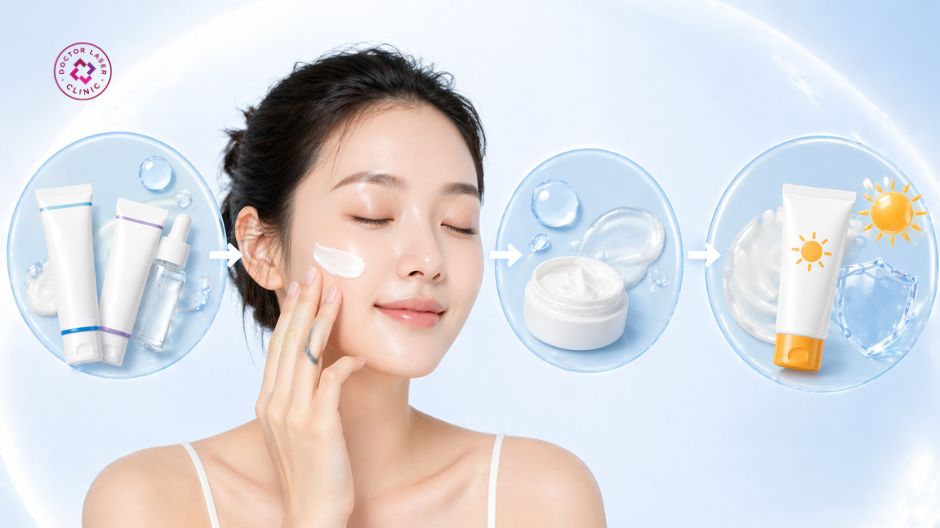 dưỡng ẩm và chống nắng khi dùng thuốc trị mụn