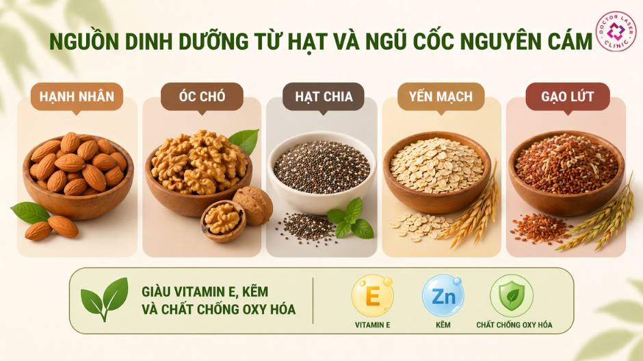 hạt và ngũ cốc nguyên cám hỗ trợ phục hồi