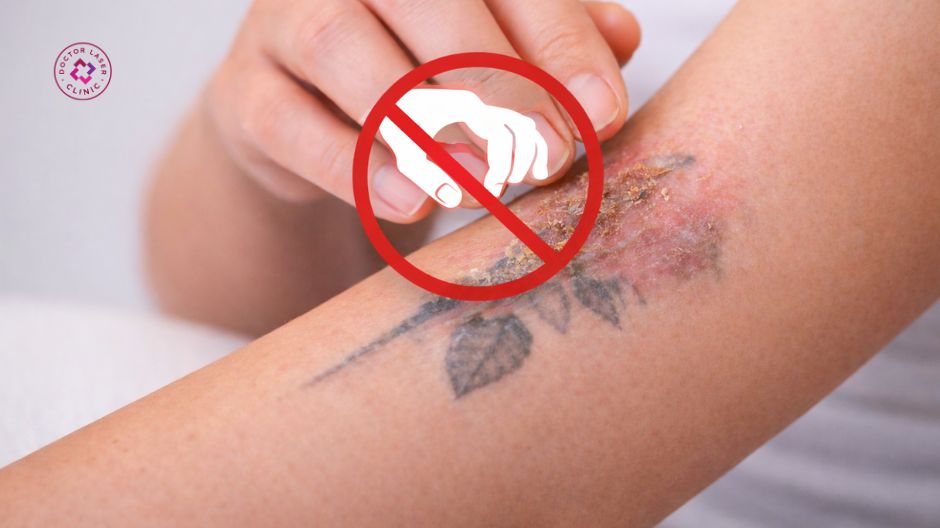không bóc vảy sau xoá xăm