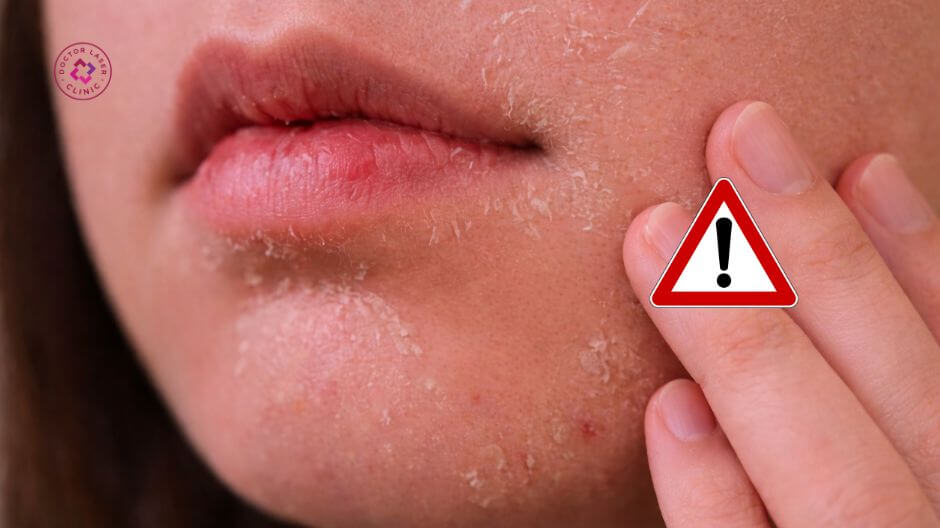 không chạm tay lên da sau peel