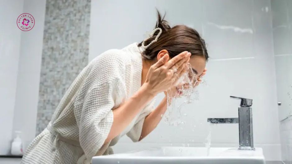 không rửa mặt 4 đến 6h sau peel da