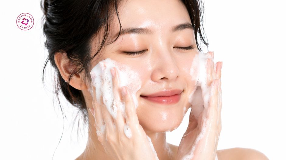 làm sạch da đúng cách ngăn ngừa mụn trứng cá ở má