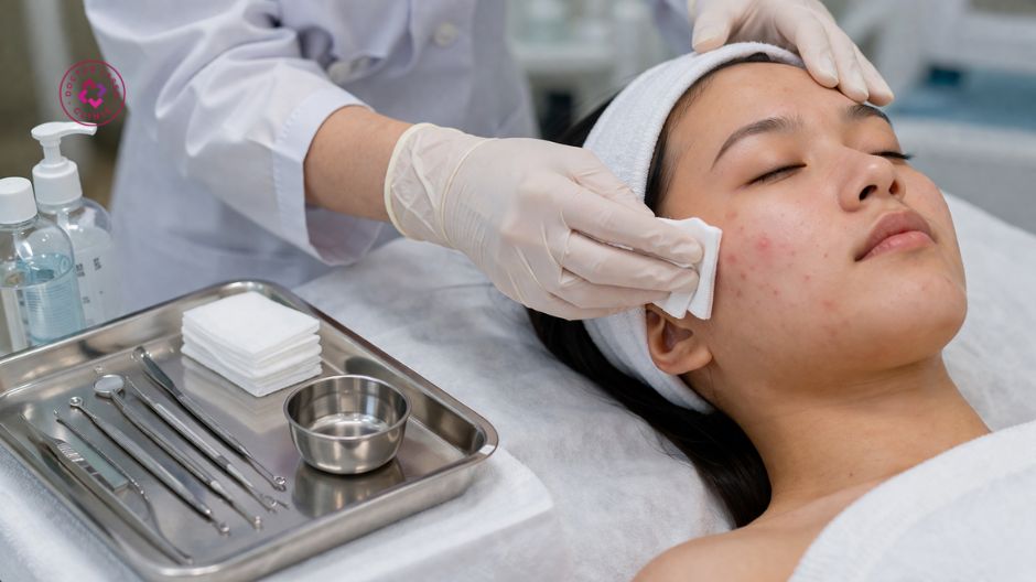 làm sạch da và chuẩn bị dụng cụ