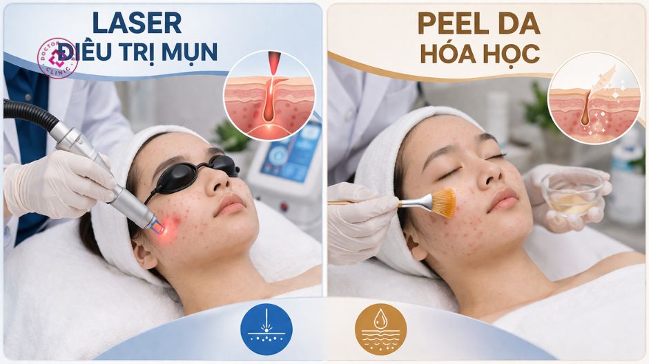 laser peel da điều trị mụn