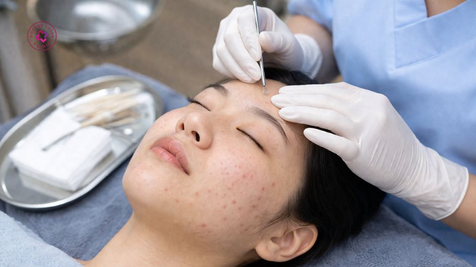 lấy nhân mụn y khoa mụn trứng cá