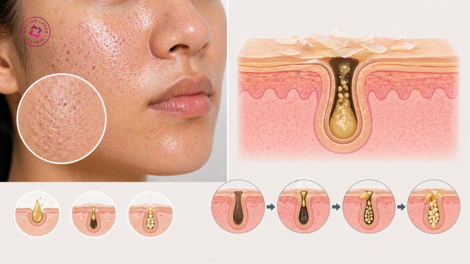 loại da và mức độ bít tắc