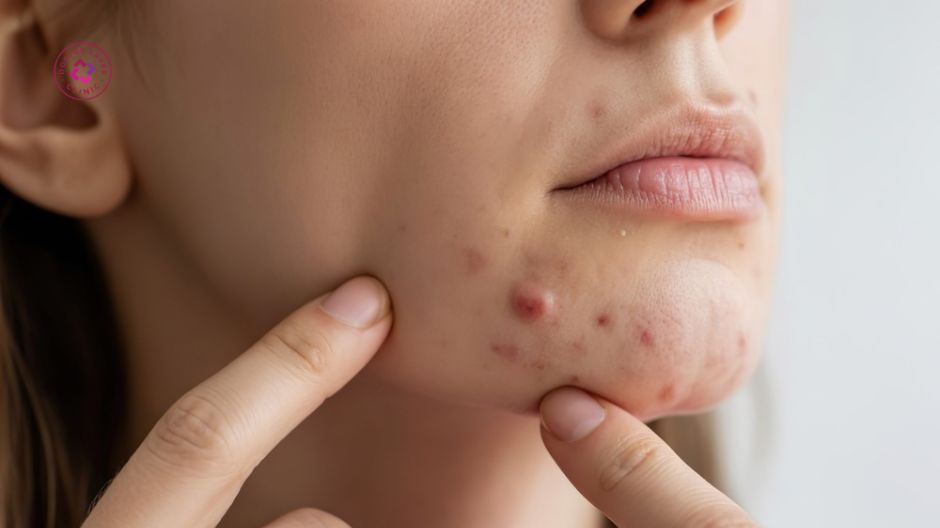 mụn trứng cá ở cằm là gì
