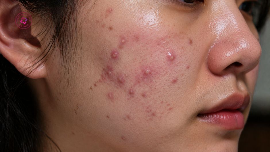 mụn trứng cá ở má là gì
