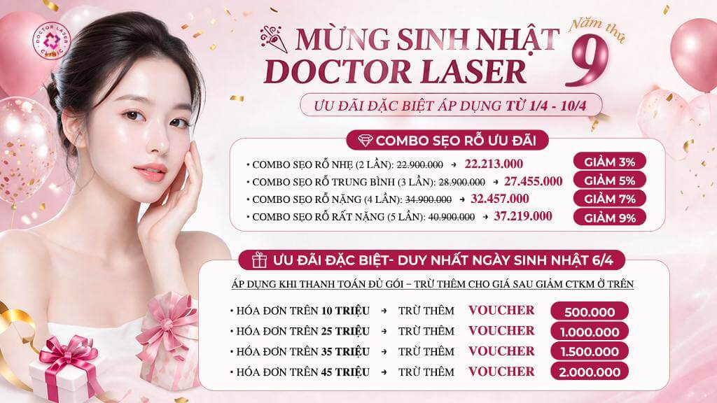 mừng sinh nhật doctor laser năm thứ 9 cơ hội nhận ưu đãi đặc biệt
