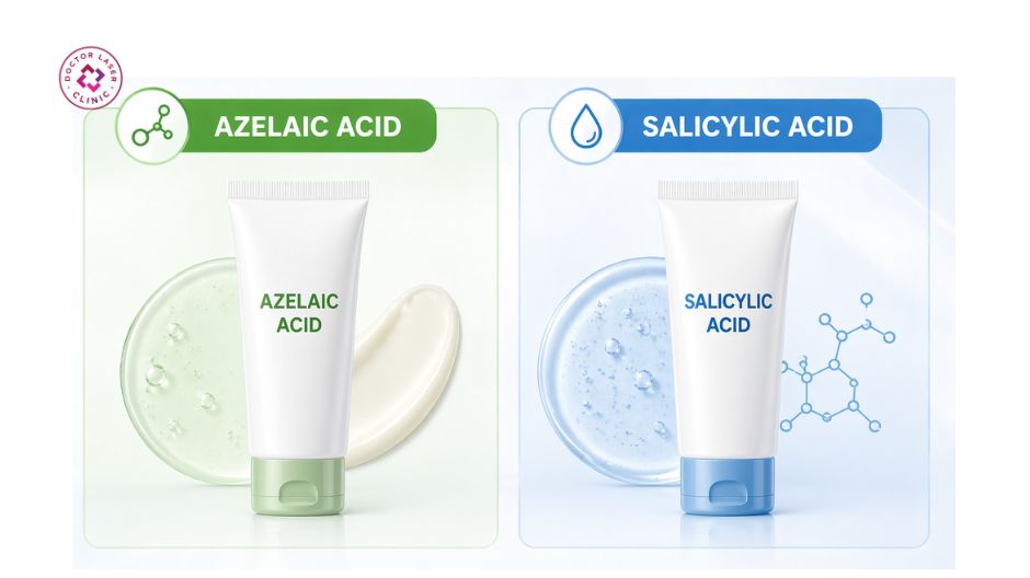 nhóm azelaic acid và salicylic acid trị mụn