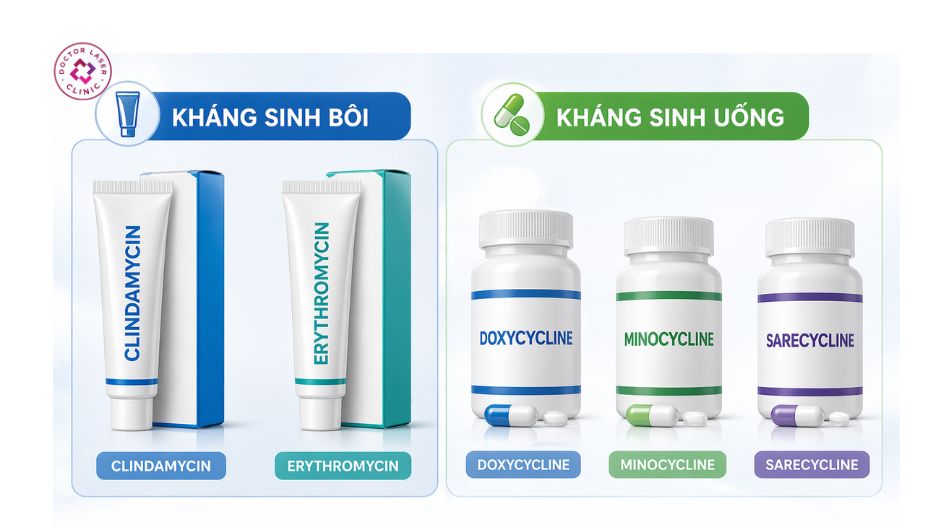 nhóm benzoyl peroxide thuốc trị mụn bọc mụn viêm