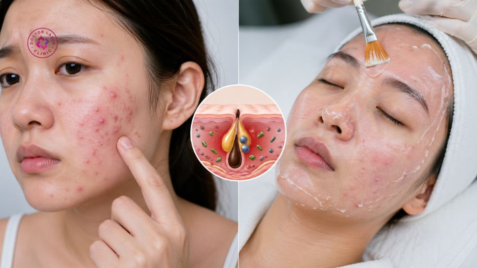 peel da sai thời điểm bùng mụn viêm