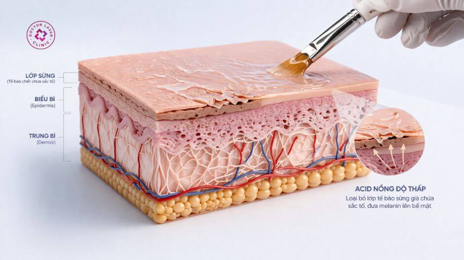 peel nông trị thâm nhẹ