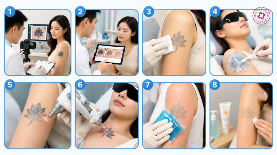 quy trình xoá xăm bằng laser chuẩn y khoa