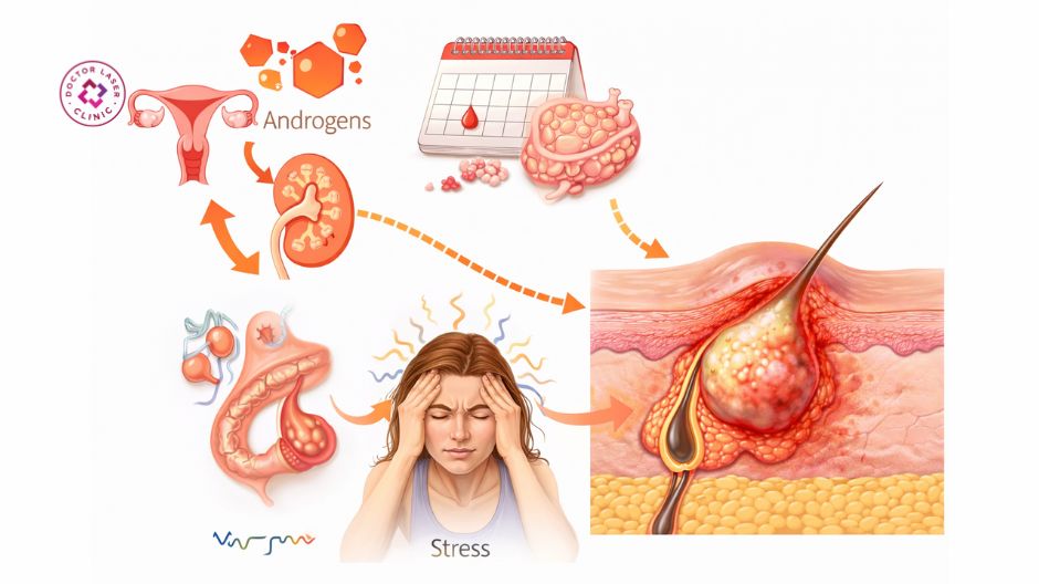 rối loạn nội tiết gây mụn bọc không đầu
