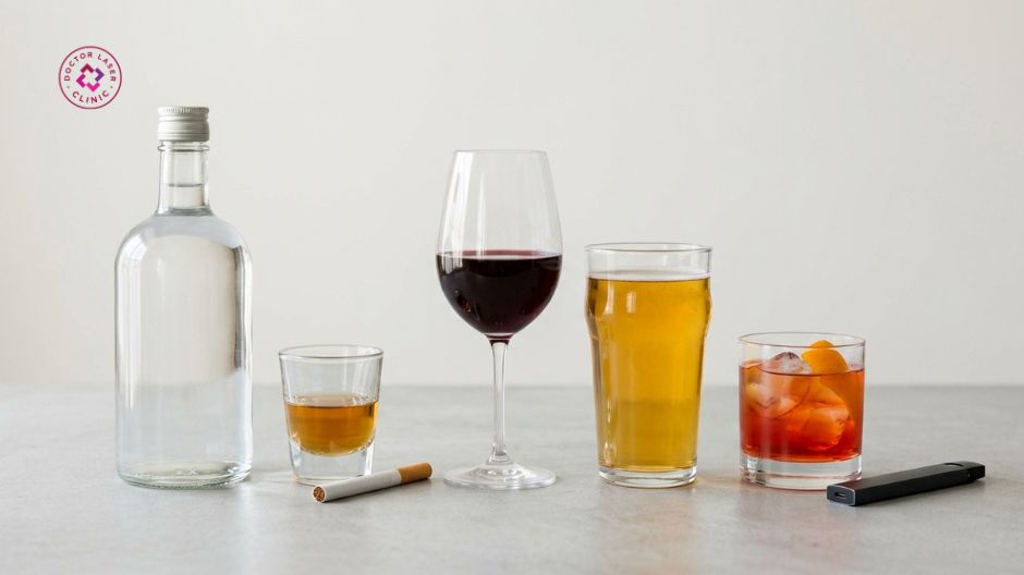 rượu bia và chất kích thích gây mụn trứng cá