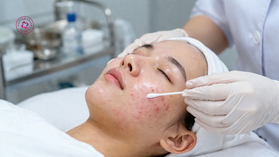 sát khuẩn sau khi điều trị mụn bọc