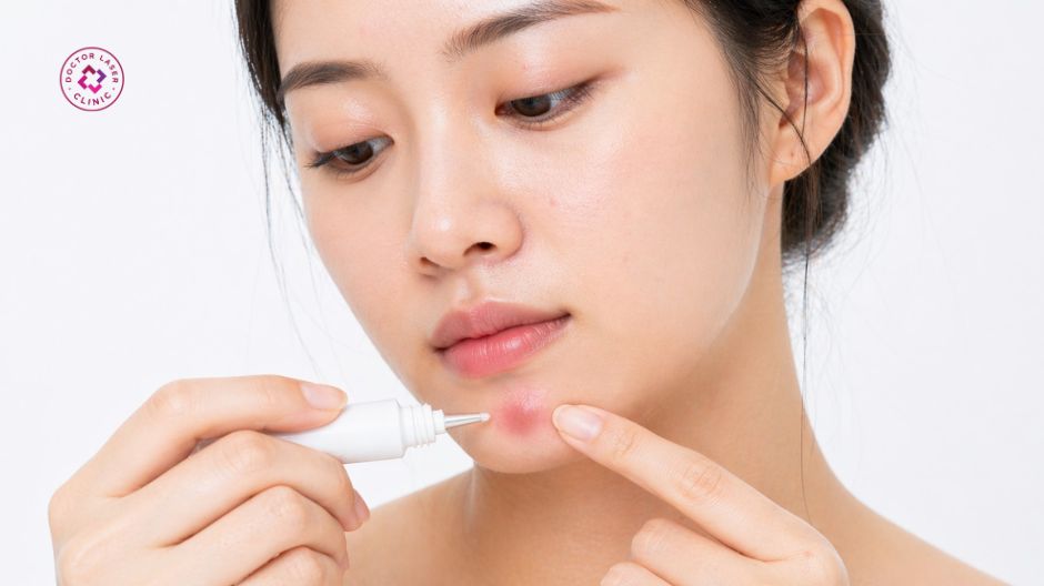 thoa thuốc chấm mụn bọc
