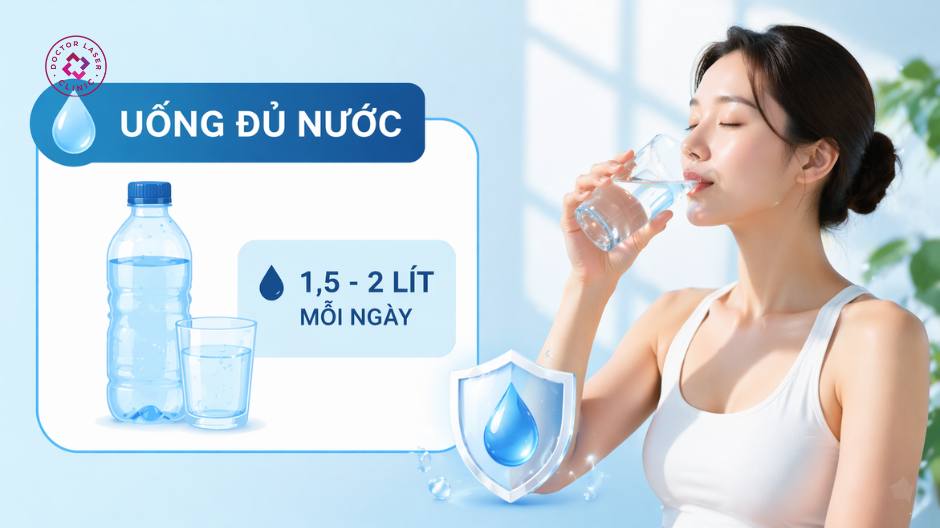 uống đủ nước sau khi xoá xăm laser