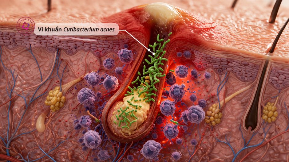 vi khuẩn gây nên mụn bọc ở má