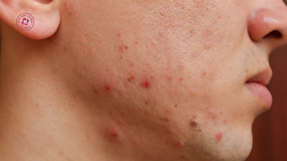 bít tắc lỗ chân lông gây mụn ở quai hàm
