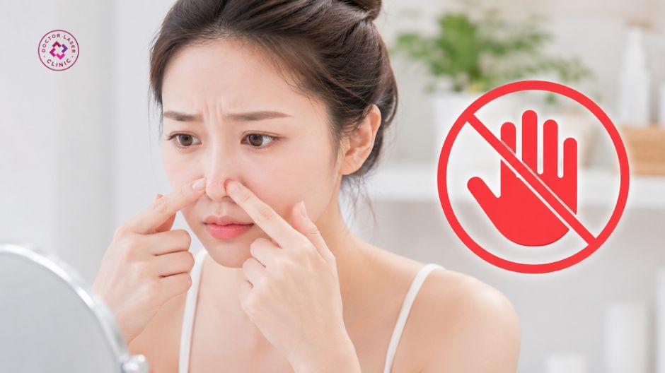 chạm tay lên mặt làm mụn bùng phát
