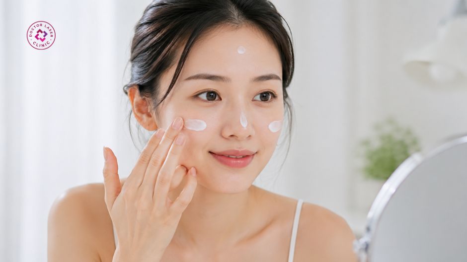 chống nắng mỗi ngày cho da mụn ở cằm