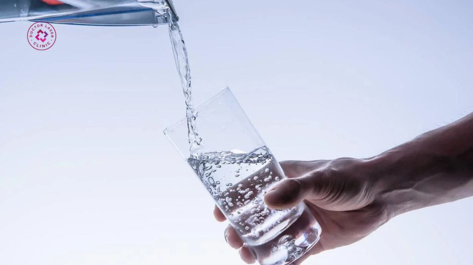 cơ thể thiếu nước gây mụn ở thái dương