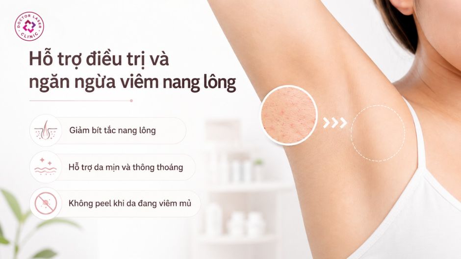 hỗ trợ điều trị viêm nang lông peel nách