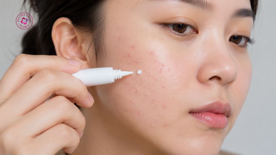 kem chấm mụn điều trị mụn đầu trắng sau khi nặn mụn