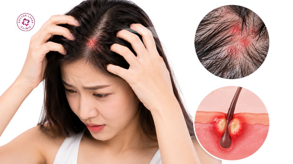 không gãi không nặn mụn trên đầu