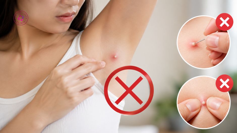 không tự nặn hoặc chích mụn ở nách