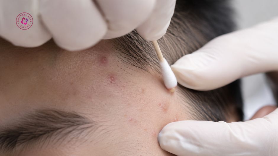 lấy nhân mụn ở thái dương đúng cách