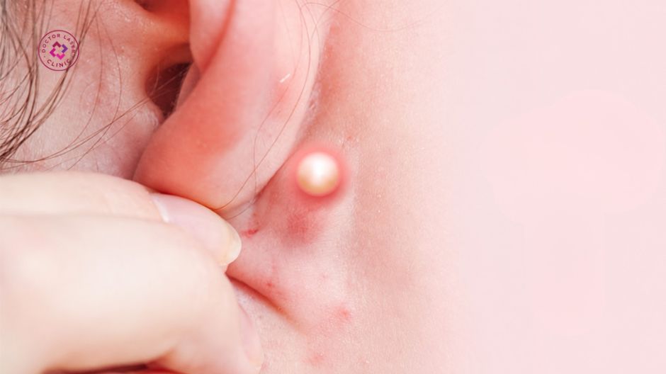 mụn ở tai ảnh hưởng đến sức khoẻ không