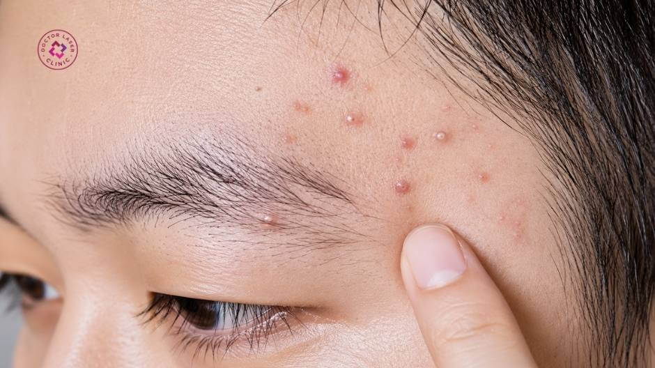 mụn ở thái dương là gì