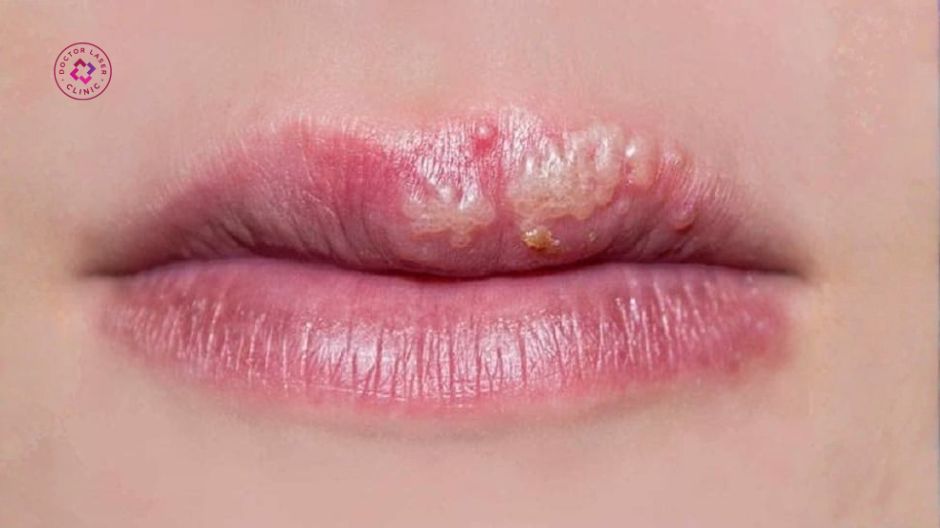 mụn rộp quanh miệng cần gặp bác sĩ
