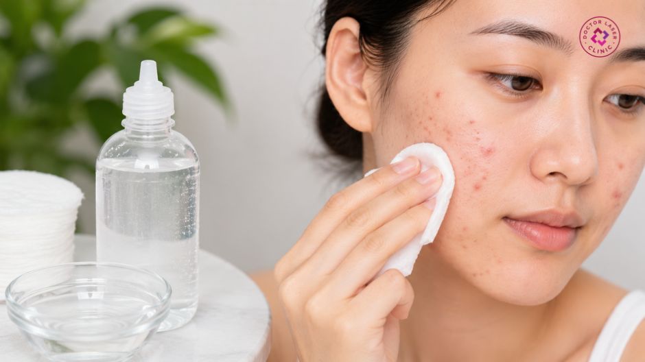 nước muối sinh lý trị mụn tại nhà