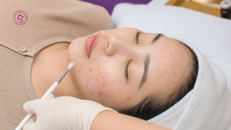 peel da hoá học trị mụn ở cằm
