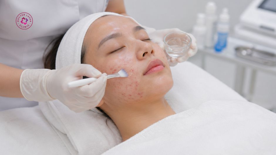 peel da hoá học trị mụn ở má
